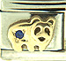 FINAL SALE Gold Panda Bear with Blue CZ