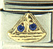 FINAL SALE Gold Sailboat with Blue CZ
