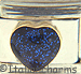 Glitter Blue Heart Stone