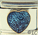 Glitter Teal Heart Stone