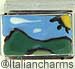 FINAL SALE Italian Hand Painted Green Hill Scene