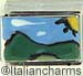 FINAL SALE Italian Hand Painted Green Hill Scene