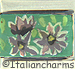 FINAL SALE Italian Hand Painted Flowers on Green