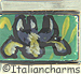 FINAL SALE Italian Hand Painted Yellow Iris on Green