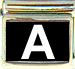 White Block Letter A with Black Background