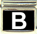 White Block Letter B with Black Background