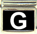 White Block Letter G with Black Background