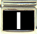 White Block Letter I with Black Background