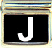 White Block Letter J with Black Background