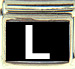 White Block Letter L with Black Background