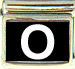 White Block Letter O with Black Background