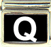 White Block Letter Q with Black Background