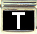 White Block Letter T with Black Background