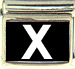 White Block Letter X with Black Background