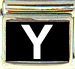 White Block Letter Y with Black Background