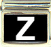 White Block Letter Z with Black Background