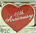 10th Anniversary in Red Glitter Heart