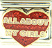All About My Girls on Sparkle Red Heart