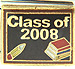 Class of 2008 on Black with Pencil and Books