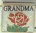 Grandma with Red Rose on Sparkle White