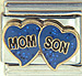 Mom and Son on Sparkle Blue Hearts
