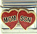 Mom and Son on Sparkle Red Hearts