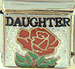 Daughter on Sparkle White with Red Rose
