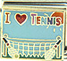 I Love Tennis with Net on Blue