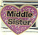 Middle Sister in Pink Heart