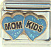 Mom and Kids on Sparkle Light Blue Hearts