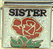 Sister on Sparkle White with Red Rose