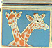 Two Giraffes on Teal