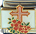 Cross on White with Flowers