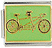 Tandom Bike On Lime Green Background