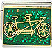 Tandom Bike On Sparkle Green Background