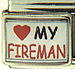 White Love My Fireman with Red Heart