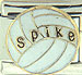 White Volleyball with  SPIKE  Text