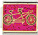 Tandom Bike On Sparkle Pink Background