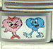 FINAL SALE Pink and Blue Heart Characters