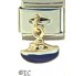 FuFoo Dangle 14K Blue and White Tug Boat