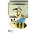 FuFoo Dangle 14K Bumble Bee with Blue Wings