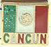 Cancun Text with Mexico Flag