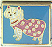 Bichon in Pink on Blue Background