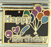 Happy Birthday on Black Background with Balloons