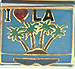 I Love LA Los Angeles with Palm Trees on Blue
