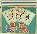 Royal Flush with Playing Chips on Teal