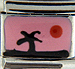 Handpainted Pink Scene with Sun