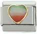 Orange Green and White Heart Stone