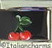 FINAL SALE Handpainted Cherries on Black