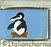 FINAL SALE Handpainted Penguin on Blue